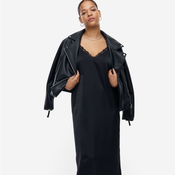 H&M lace slip satin midi dress - Picture 2 of 5